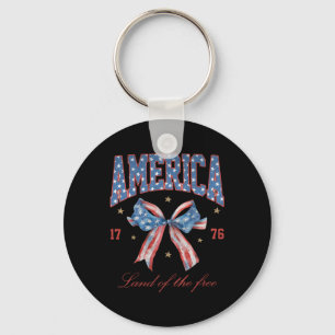 Land Of The Free 1776 Eagle 4th Of July Women Men  Key Ring