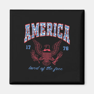 Land Of The Free 1776 Eagle 4th Of July Women Men  Magnet