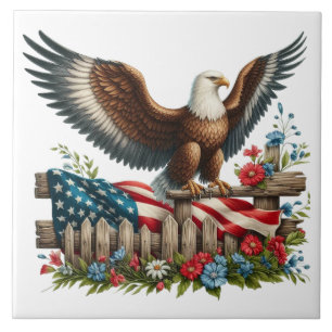 Land of the Free, 250 Years of Freedom Ceramic Tile