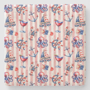 Land of the Free, 250 Years of Freedom Stone Coaster