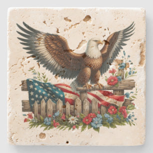 Land of the Free, 250 Years of Freedom Stone Coaster
