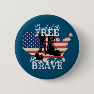 Land of the Free American Freedom 6 Cm Round Badge