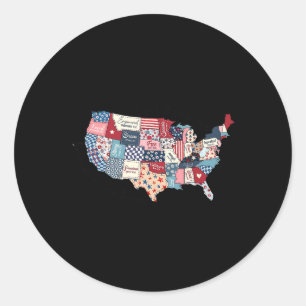 Land Of The Free Because Of The Brave 4th Of July Classic Round Sticker