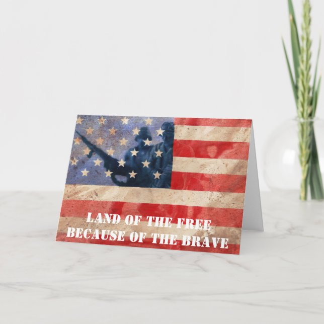 Land of the Free Because of the Brave Card (Front)