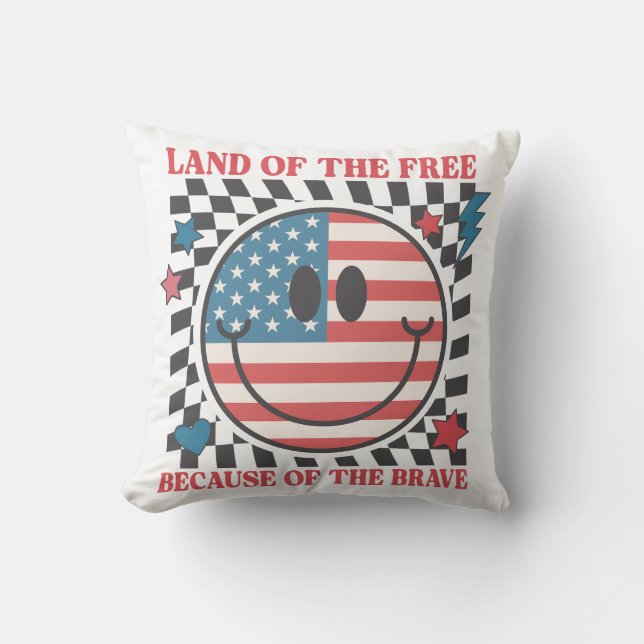 Land Of The Free Because Of The Brave Cushion (Front)