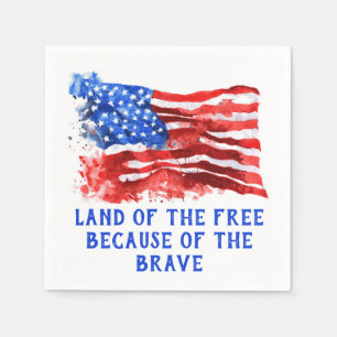 Land of the Free - Because of the Brave Flag Napkin