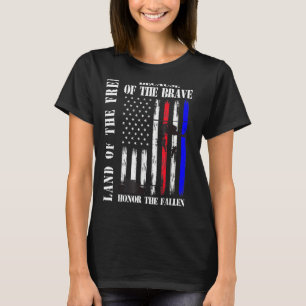 Land Of The Free Because Of The Brave For Veteran T-Shirt
