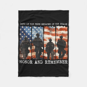 Land Of The Free Because Of The Brave Honour And R Fleece Blanket