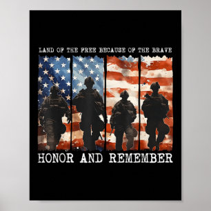 Land Of The Free Because Of The Brave Honour And R Poster