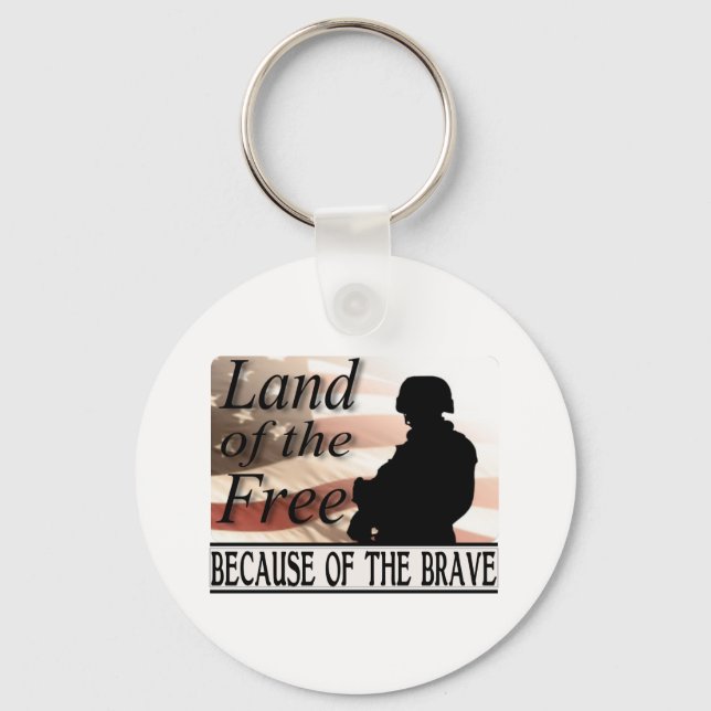 Land of the Free Because of the Brave Key Ring (Front)