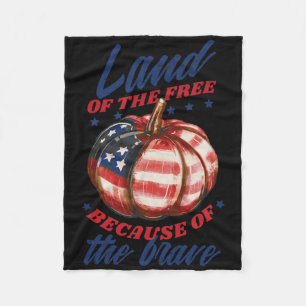 Land Of The Free Because Of The Brave Memorial Day Fleece Blanket