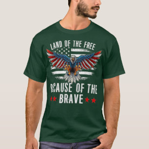 Land of the Free Because of the Brave Memorial Day T-Shirt