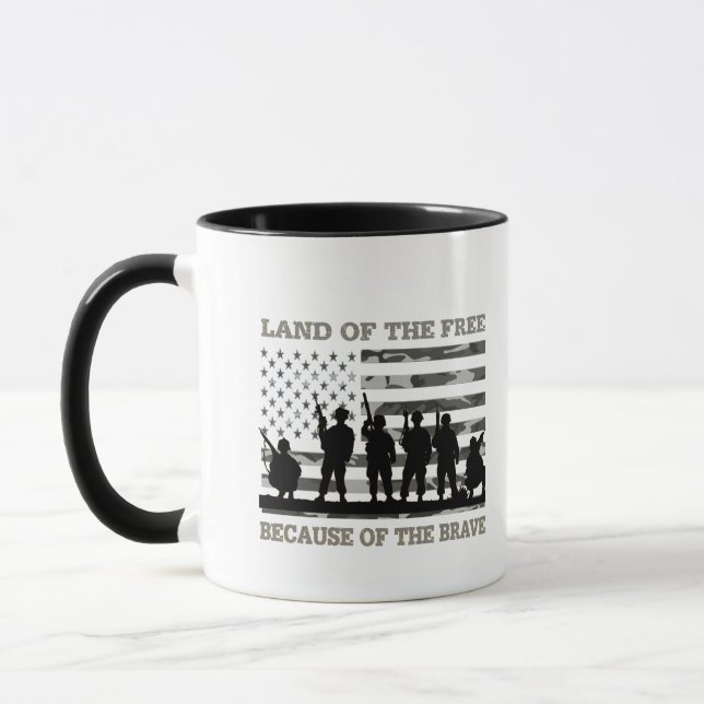 Land Of the Free Because of The Brave Patriotic Mug (Left)