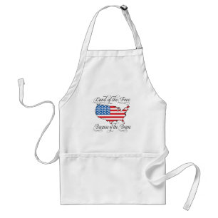 Land of the Free because of the Brave Patriotic US Standard Apron