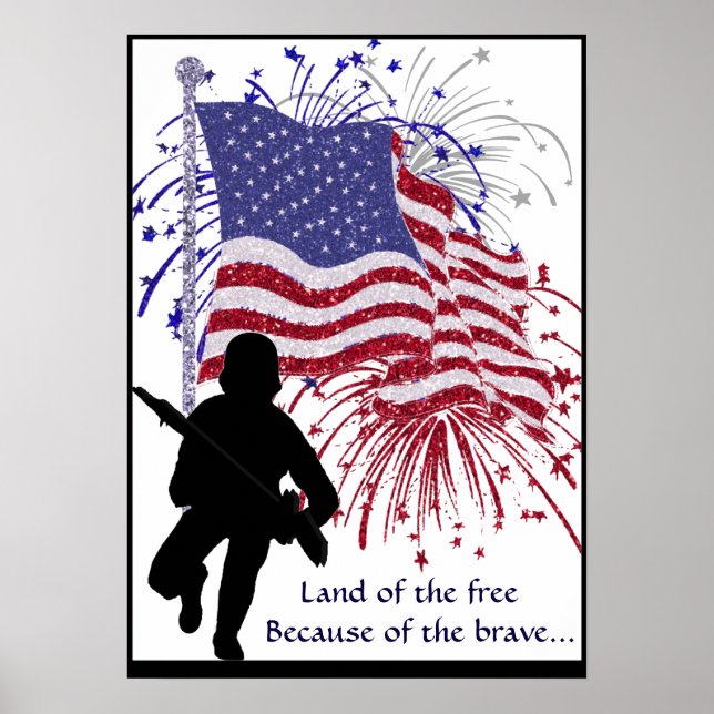 Land of the Free Because of the Brave Poster (Front)