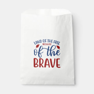 Land of the Free Because of the Brave Red Blue Favour Bag
