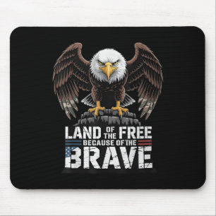 Land Of The Free Because Of The Brave Us Eagle 4th Mouse Pad