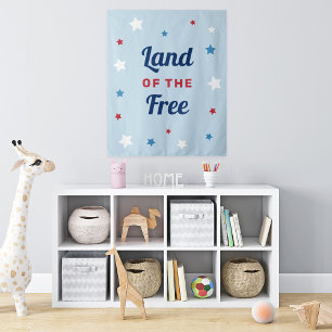 Land of the Free Blue 4th of July Tapestry