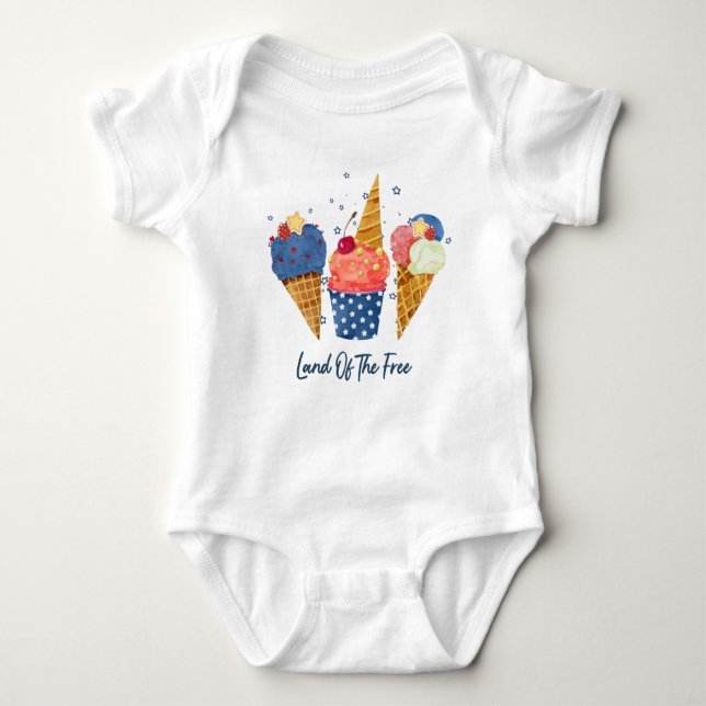 Land of The Free Child's Baby Bodysuit (Front)