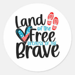 Land of the free  classic round sticker