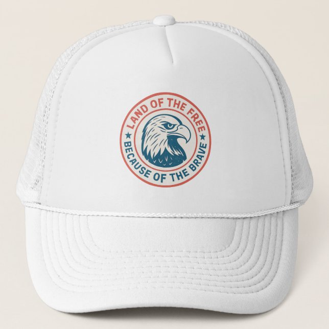 Land of the Free Eagle Trucker Hat (Front)