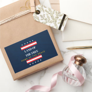 Land of the Free Home of the Brave 4th of July Rectangular Sticker