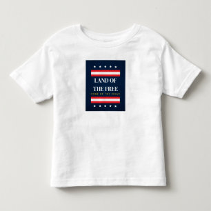 Land of the Free Home of the Brave 4th of July Toddler T-Shirt