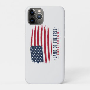 Land of the Free Home of the Brave Patriotic USA iPhone 11 Pro Case