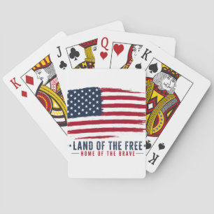 Land of the Free Home of the Brave Patriotic USA Playing Cards