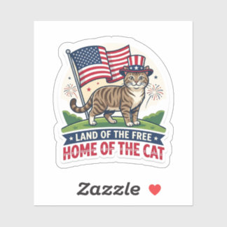 Land of the Free Home of the Cat Patriotic Top Hat