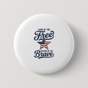 Land of the Free Patriotic Vintage Shirt Design_1 6 Cm Round Badge