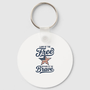 Land of the Free Patriotic Vintage Shirt Design_1 Key Ring