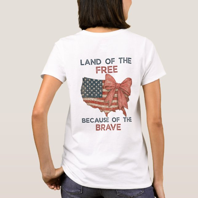 Land of the Free Shirt | Patriotic USA Bow Tee (Back)