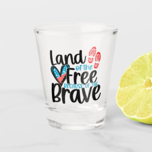 Land of the free shot glass