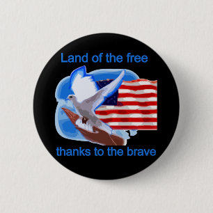 Land of the Free Tshirts and Gifts 6 Cm Round Badge