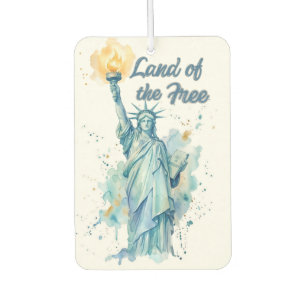 "Land of the Free - Watercolor Statue of Liberty P Car Air Freshener