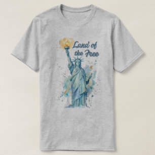 "Land of the Free - Watercolor Statue of Liberty P T-Shirt
