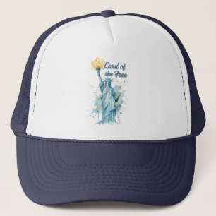 "Land of the Free - Watercolor Statue of Liberty P Trucker Hat