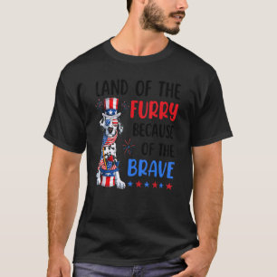 Land Of The Furry Cute Dalmatian 4th Of July Meric T-Shirt