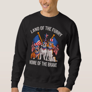 Land Of The Furry Home 4th Of July Dog Classic Co Sweatshirt