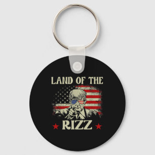 Land Of The Rizz Funny Patriotic Trump 4th Of July Key Ring