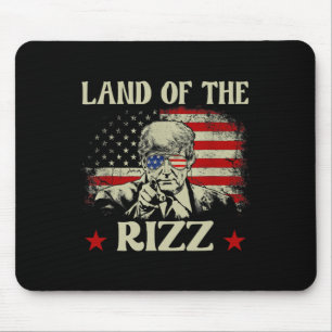 Land Of The Rizz Funny Patriotic Trump 4th Of July Mouse Pad