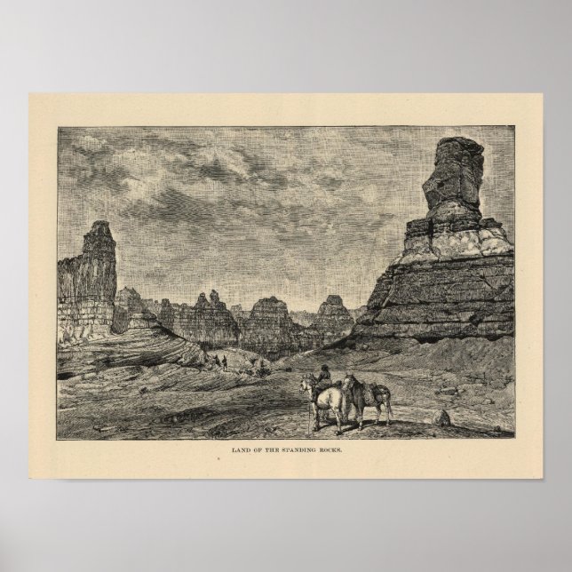 Land of the Standing Rocks view Poster (Front)