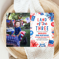 Land of the Three 4th July Patriotic 3rd Birthday