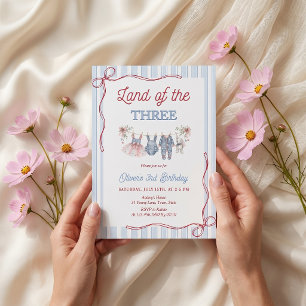 Land Of The Three Girl Birthday Invitation