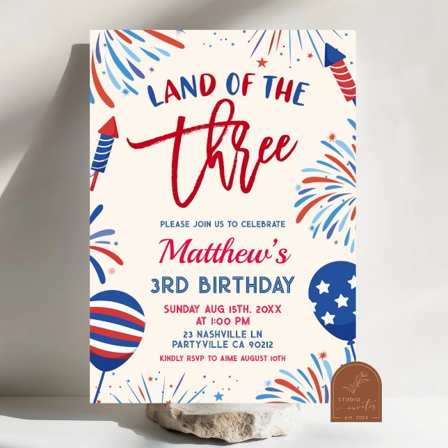 Land of Three Patriotic Birthday Invitation (Creator Uploaded)