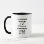 Land rover defender mug funny gift for defender<br><div class="desc">Sometimes I wonder if my defender is thinking about me too,  funny gift for defender owner coffee cup Landrover owner gifts,  
Land rover defender mug funny gift for defender owner coffee cup Landrover owner gifts Love my land rover coffee cup</div>