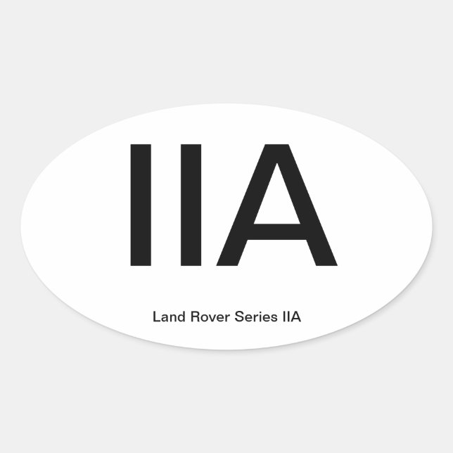 Land Rover Series IIA oval Oval Sticker (Front)