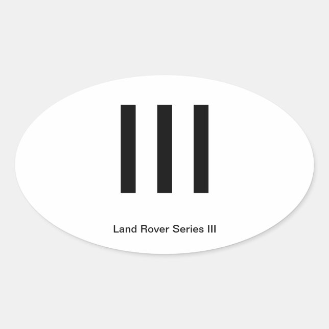 Land Rover Series III oval Oval Sticker (Front)