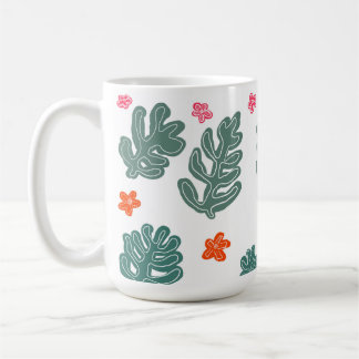 land & sea : doodle pattern flowers & plants  coffee mug